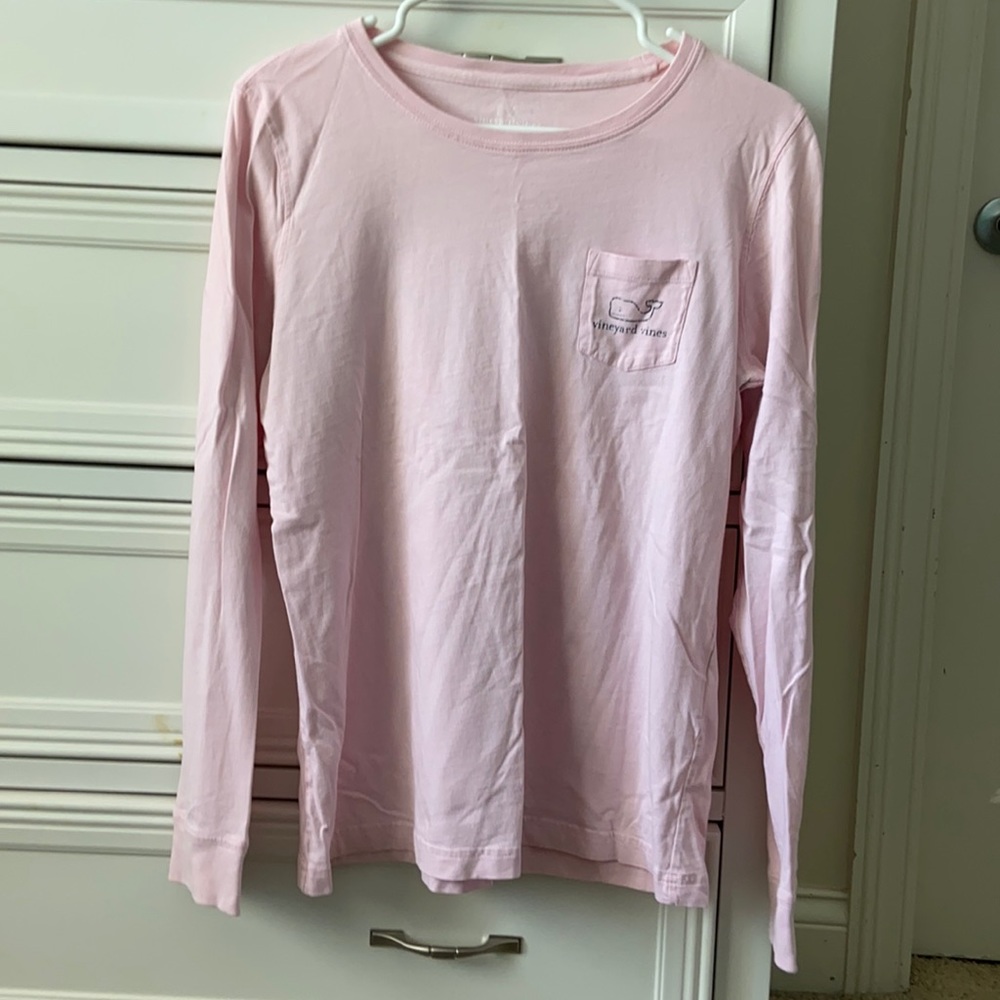 Vineyard Vines pink and navy long sleeve